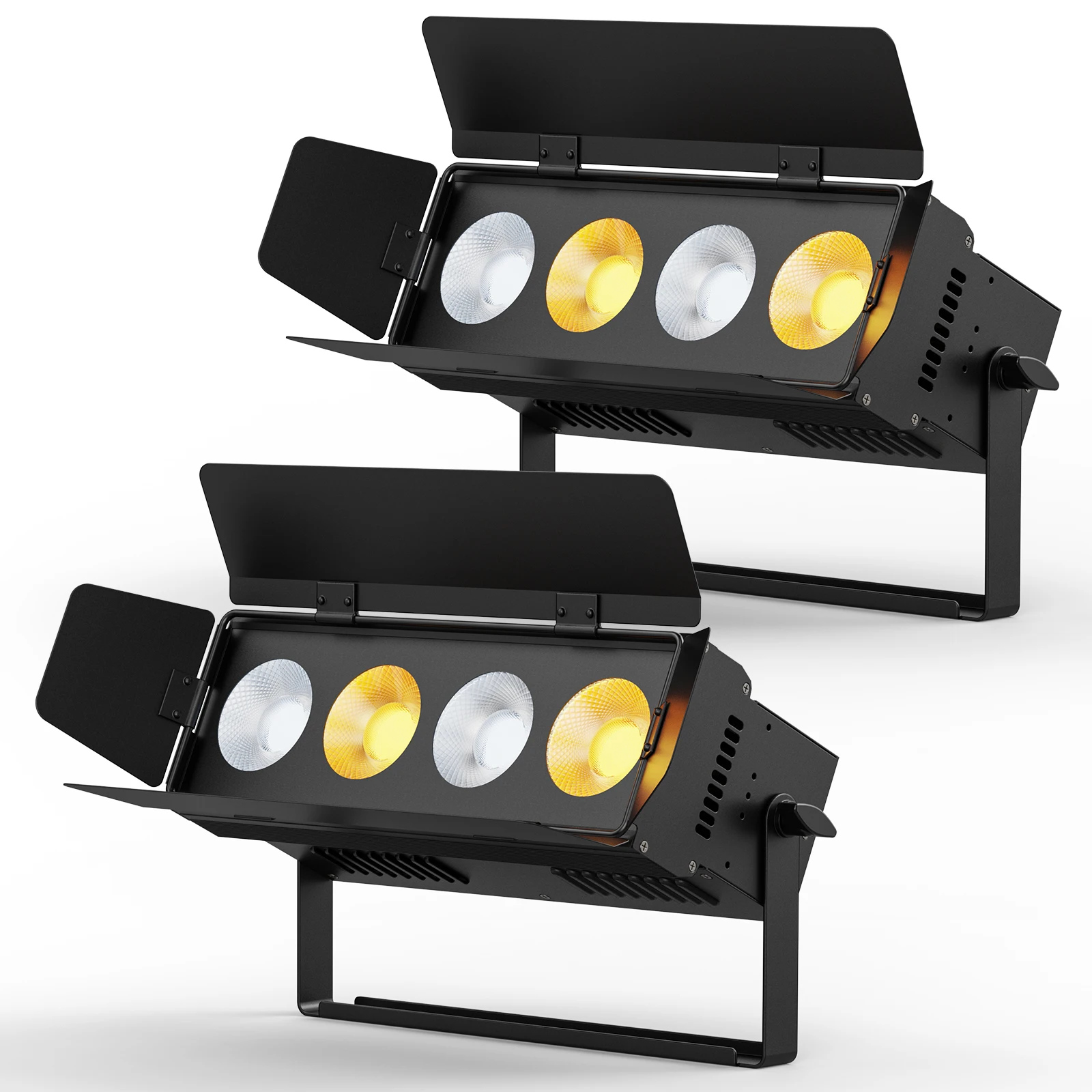 Fieryzeal 200W COB LED Stage Lights (2PCS) – Warm & Cool White DMX512 Spotlights