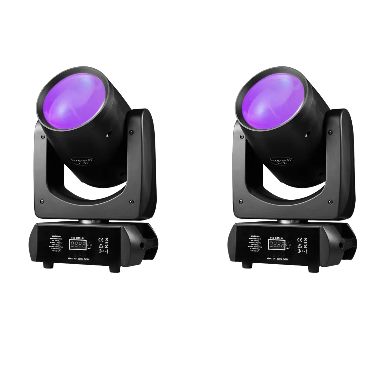 Mini 200W LED Moving Head Beam & Spot – 2PCS with Gobos & Prisms