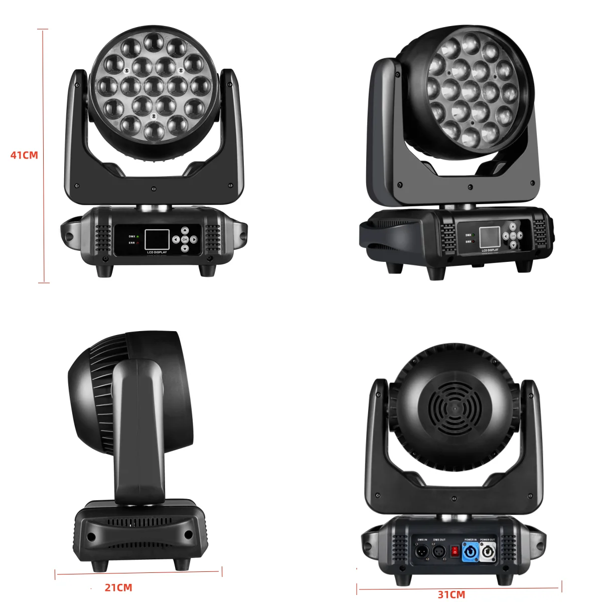 Professional 19×15W RGBW Zoom Moving Head – 2PCS DJ & Bar Lights - Image 11