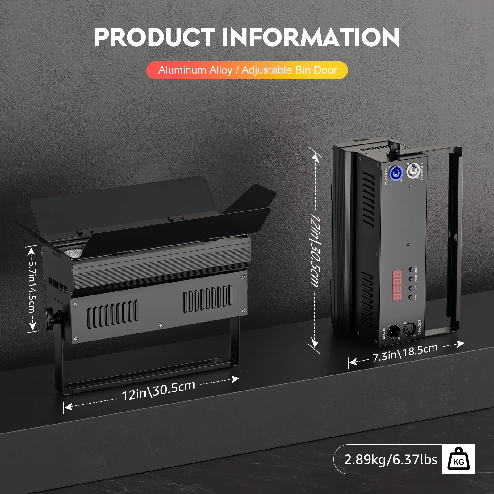 Fieryzeal 200W COB LED Stage Lights (2PCS) – Warm & Cool White DMX512 Spotlights - Image 6