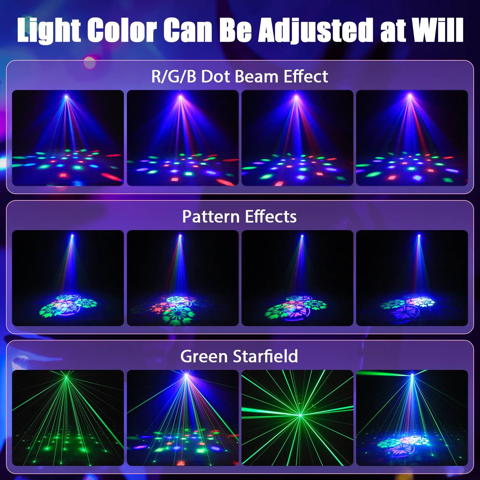 U'King Mini 30W RGB Moving Head Beam Light – DMX Sound Activated - Image 4
