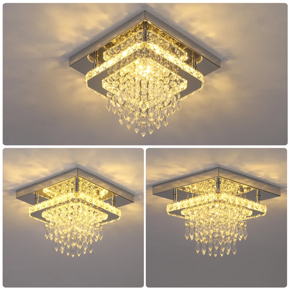 Modern Crystal LED Chandelier – Stainless Steel Ceiling Pendant Light for Dining & Living Room - Image 6