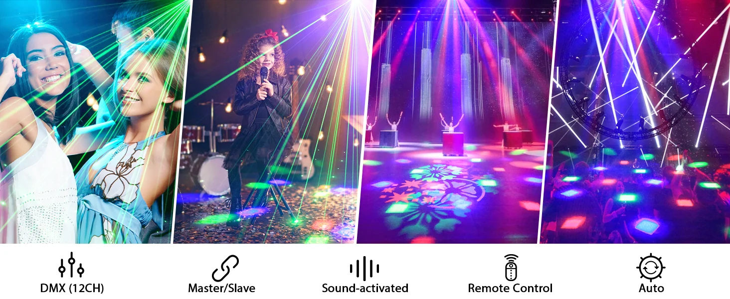 U'King Mini 30W RGB Moving Head Beam Light – DMX Sound Activated - Image 13