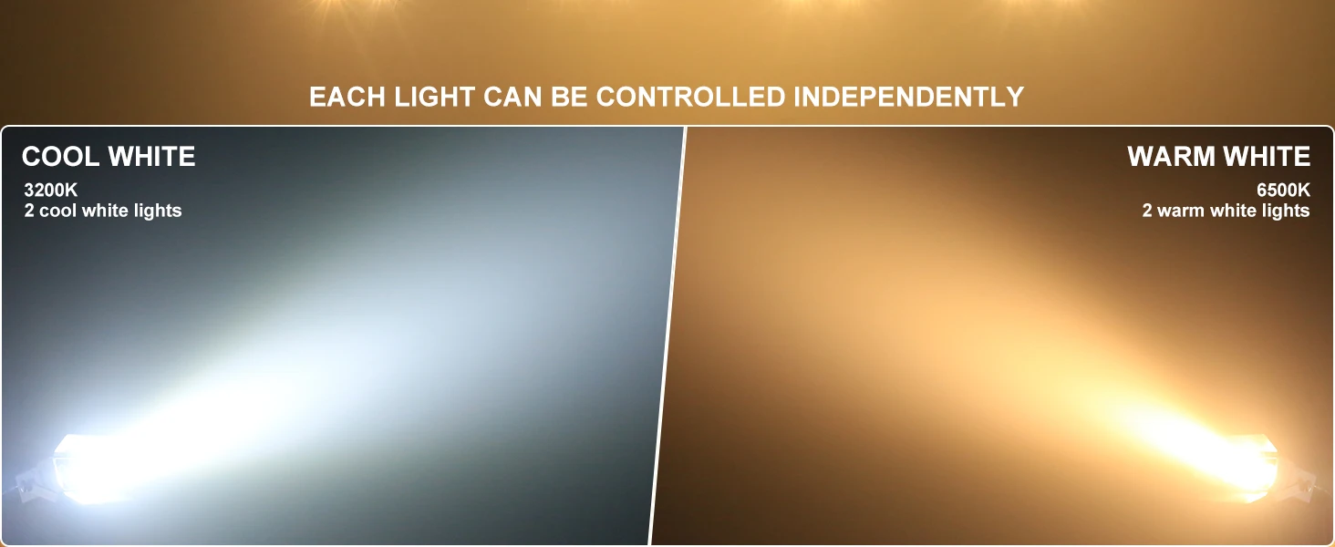 Fieryzeal 200W COB LED Stage Lights (2PCS) – Warm & Cool White DMX512 Spotlights - Image 9