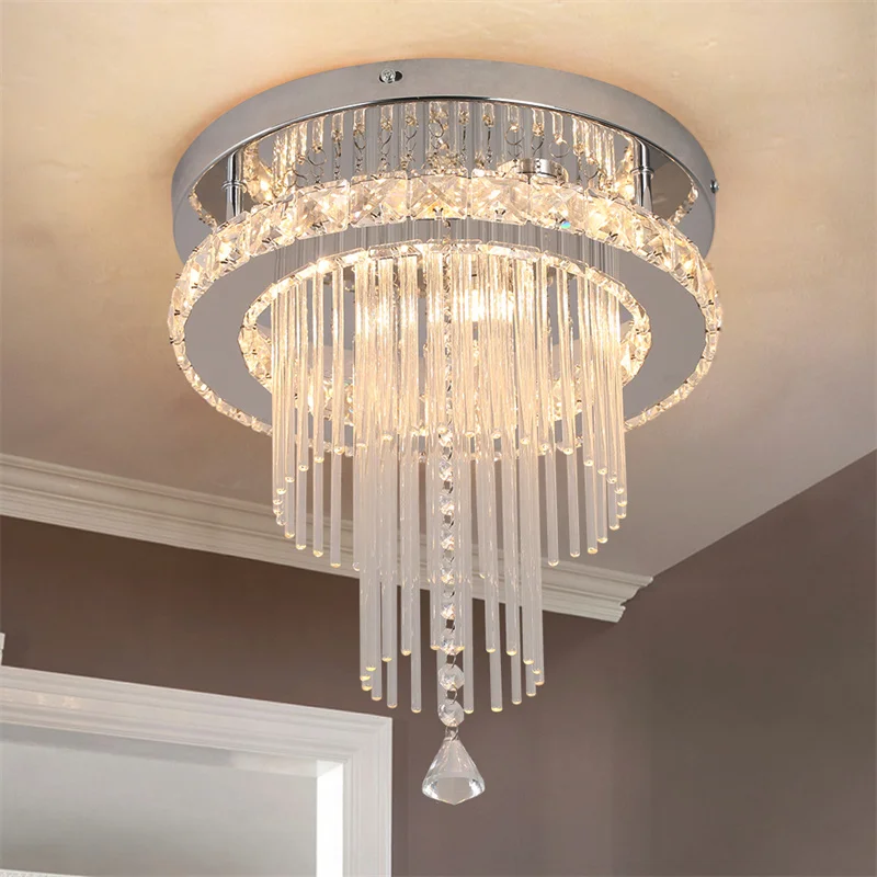 Modern Crystal LED Chandelier – Stainless Steel Ceiling Pendant Light for Dining & Living Room - Image 12