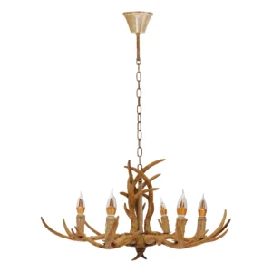 Retro Antler Chandelier – Deer Horn Pendant Light for Dining Room & Restaurant