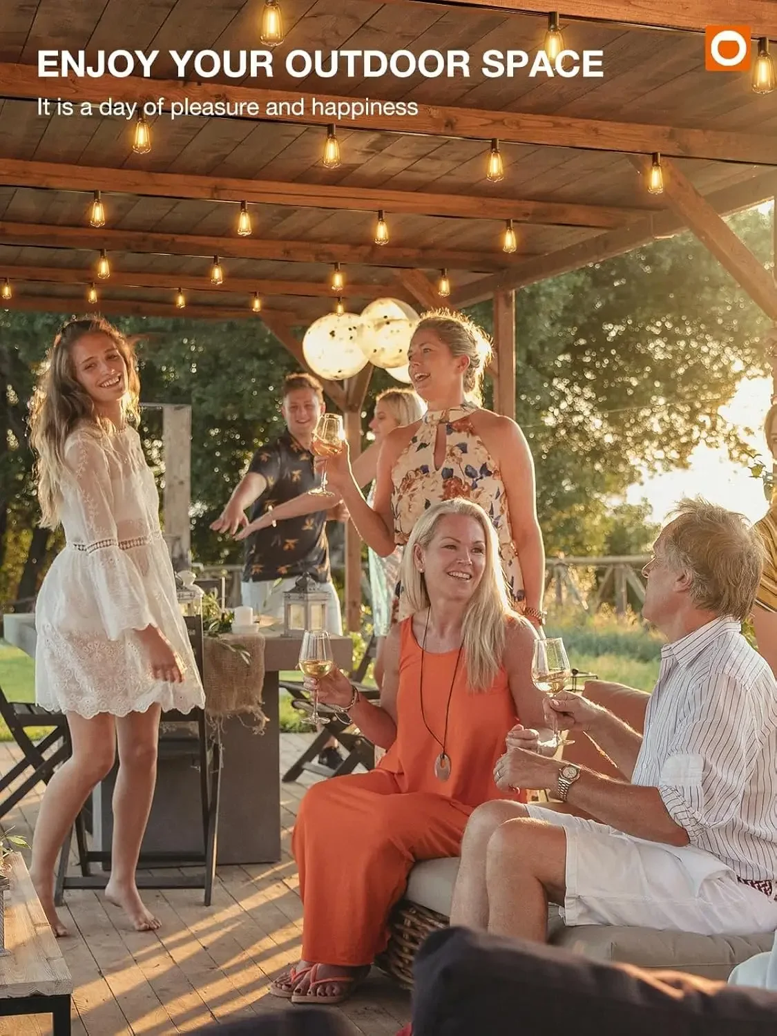 150FT Waterproof LED Patio String Lights with Replaceable Bulbs - Image 19