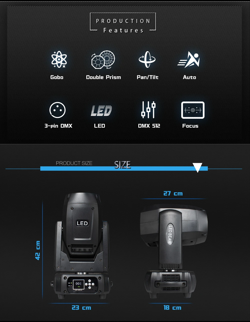 SHEHDS 150W LED Moving Head Beam – 2PCS Stage & Wedding Lights - Image 10