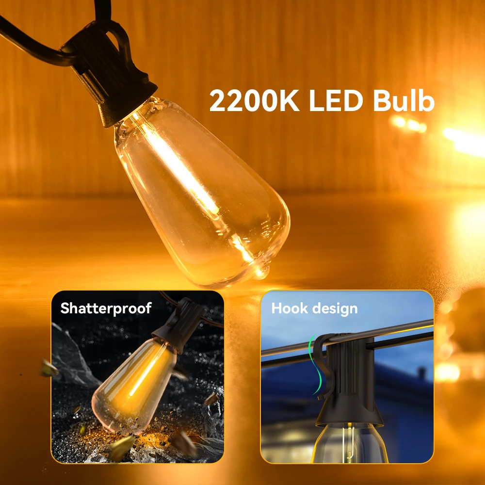 Outdoor ST38 LED String Light Set – Garden, Patio & Wedding Decoration - Image 2