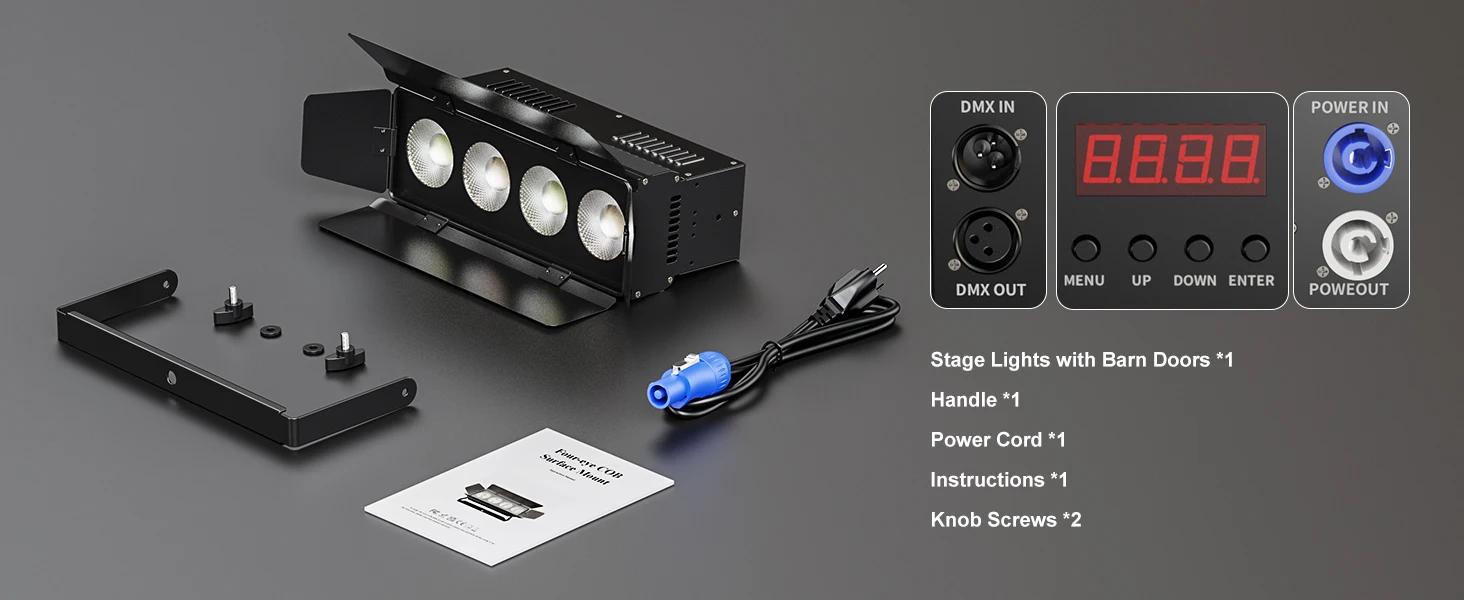 Fieryzeal 200W COB LED Stage Lights (2PCS) – Warm & Cool White DMX512 Spotlights - Image 13