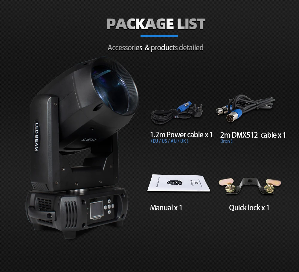 SHEHDS 150W LED Moving Head Beam – 2PCS Stage & Wedding Lights - Image 25