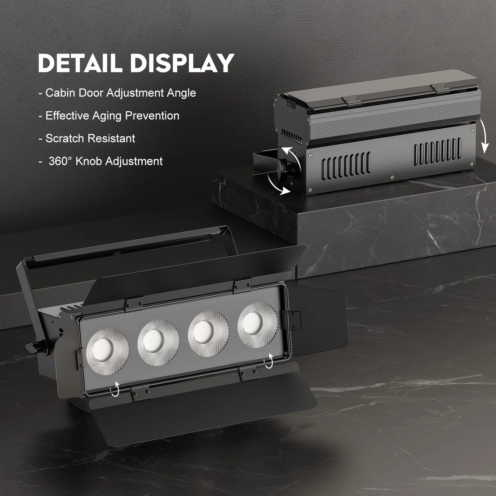 Fieryzeal 200W COB LED Stage Lights (2PCS) – Warm & Cool White DMX512 Spotlights - Image 5