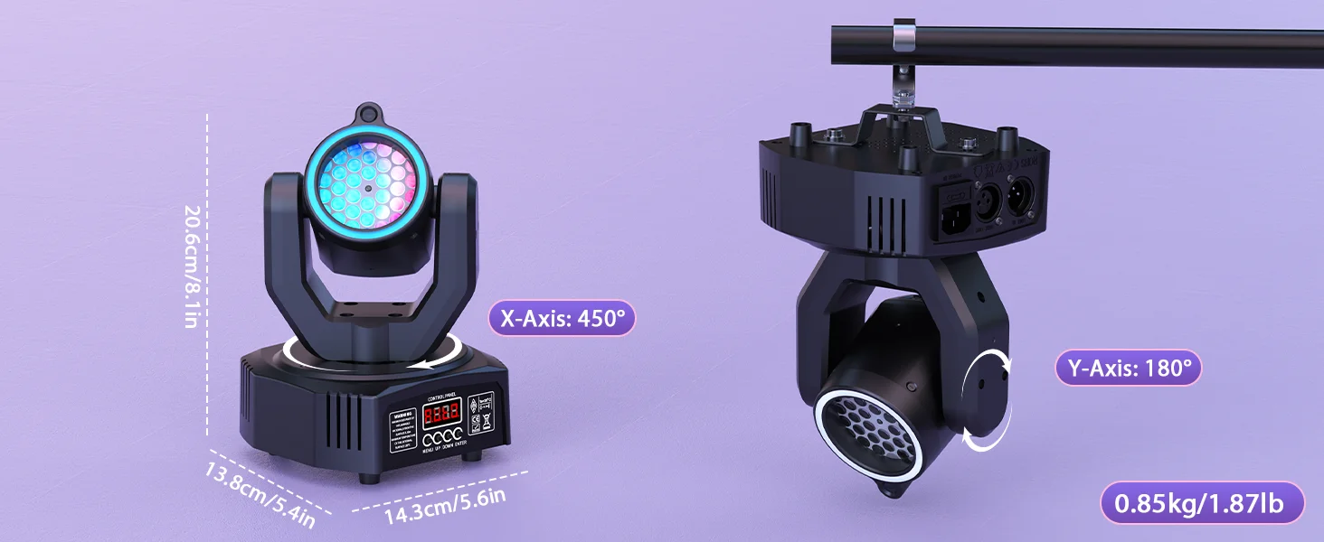 U'King Mini 30W RGB Moving Head Beam Light – DMX Sound Activated - Image 14