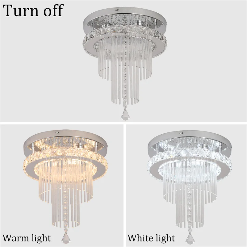 Modern Crystal LED Chandelier – Stainless Steel Ceiling Pendant Light for Dining & Living Room - Image 14