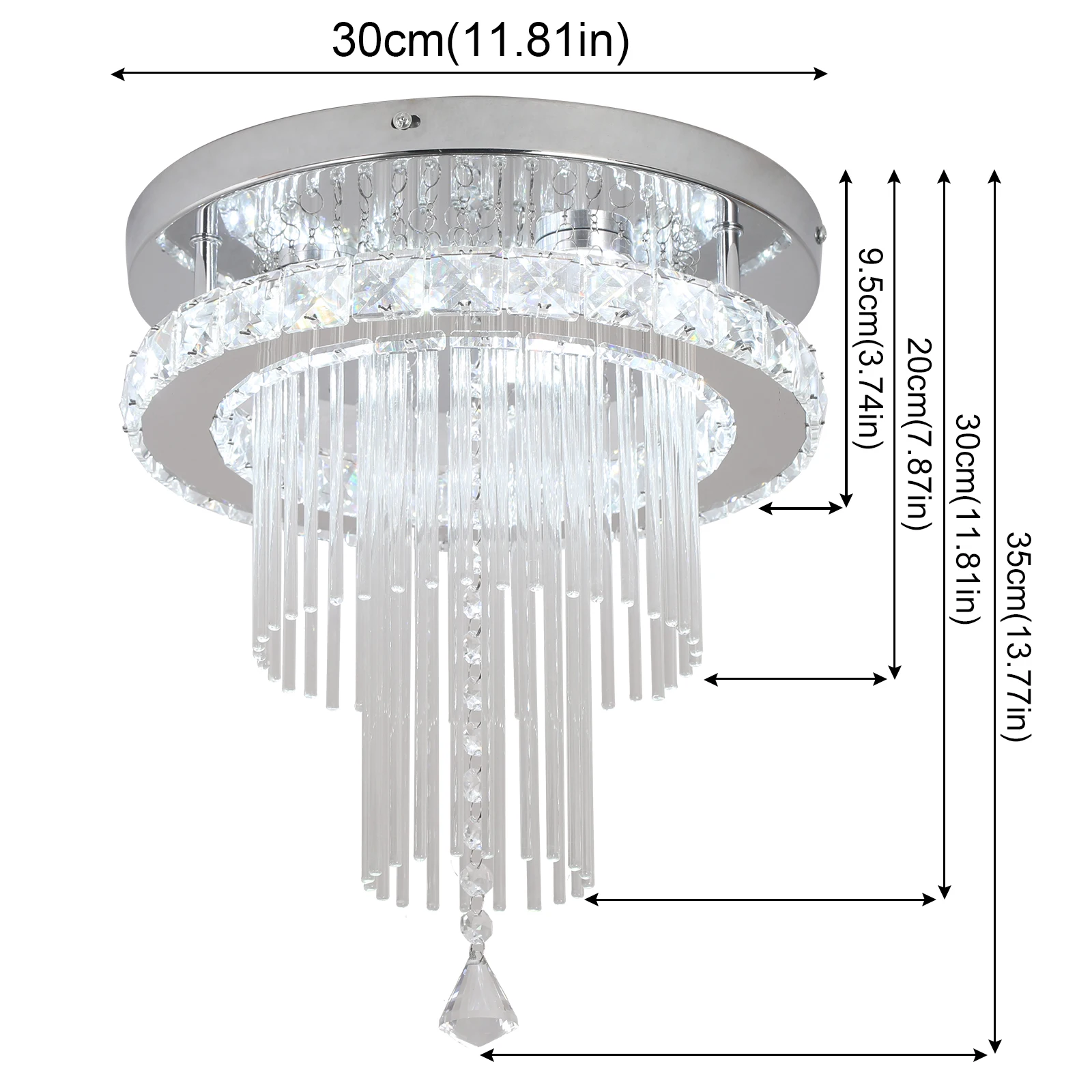 Modern Crystal LED Chandelier – Stainless Steel Ceiling Pendant Light for Dining & Living Room - Image 7